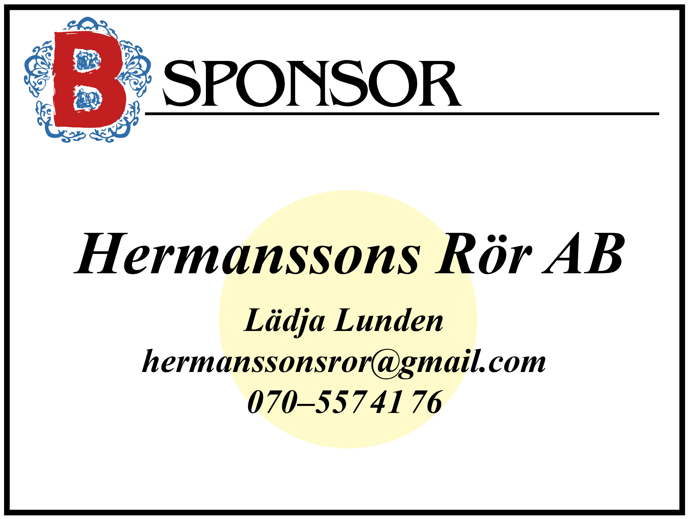 Sponsor: Hermanssons rör ny